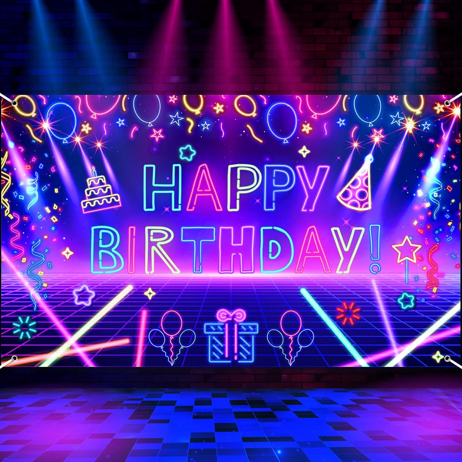 Let'S Party Event Supply - Fondo de fotografía brillo neón fiesta