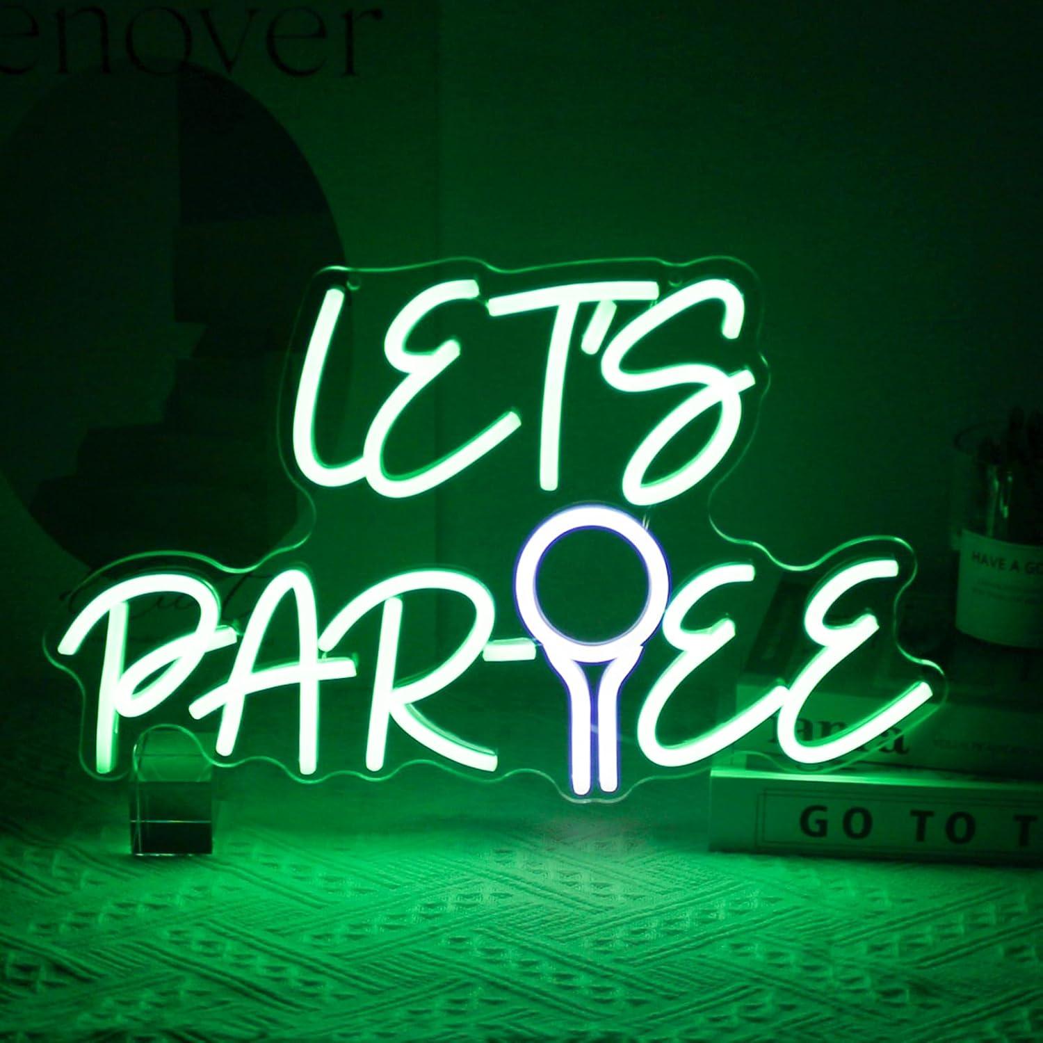 Neon Sign Party - Let's Par Tee Letrero de Neón