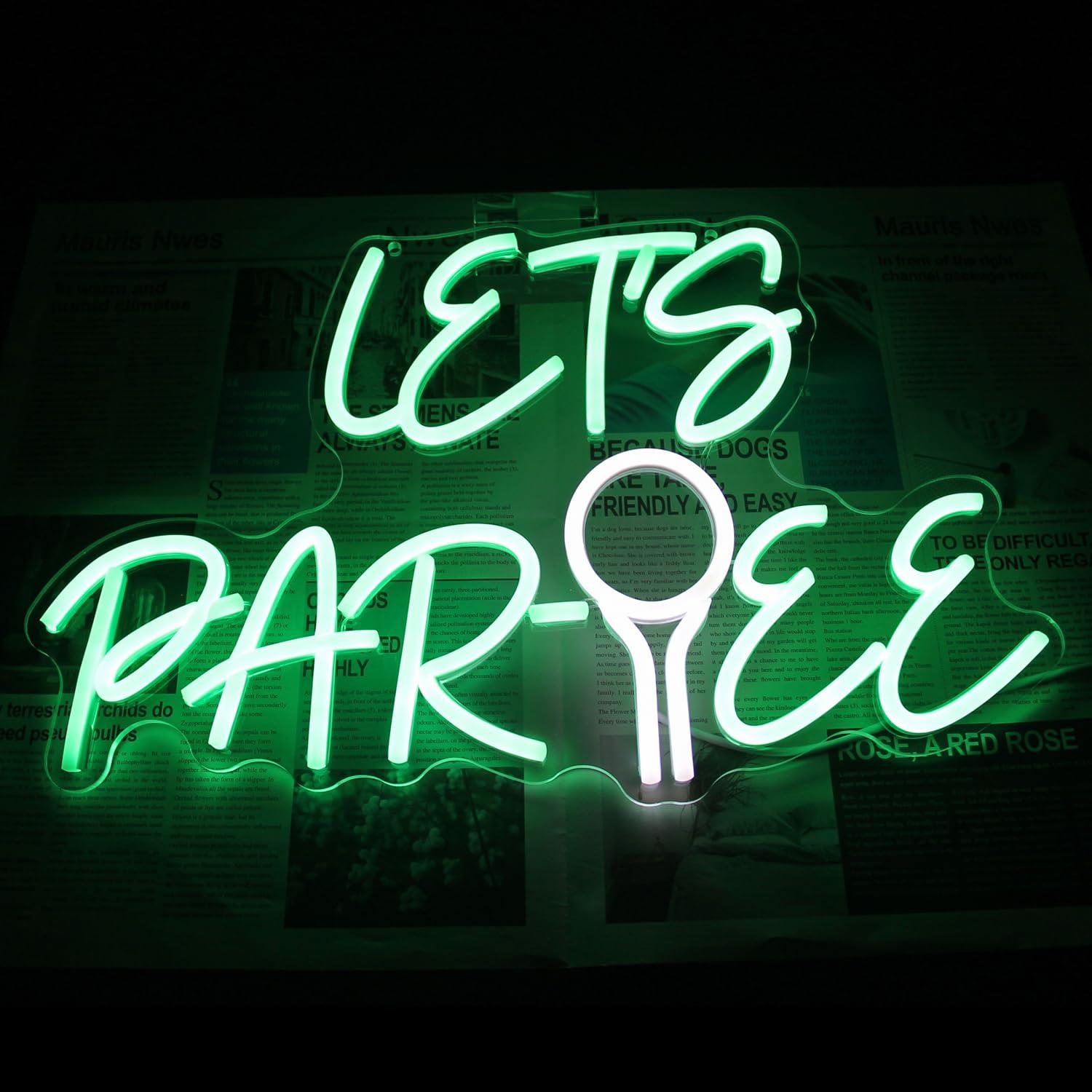 Let's Par Tee Letrero de Neón  - Neon Sign Party reseña y precio