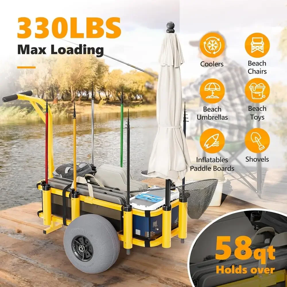 Carrito de playa con 13 ruedas - Balloon Pump Hand reseña y precio