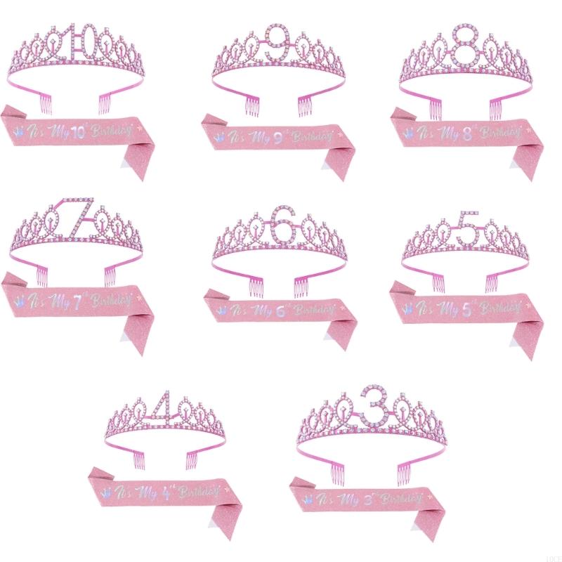 Conjunto tiaras y fajín cumple - Birthday Sash Glitter reseña y precio