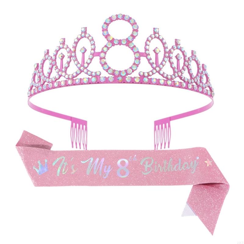 Conjunto tiaras y fajín cumple - Birthday Sash Glitter reseña y precio