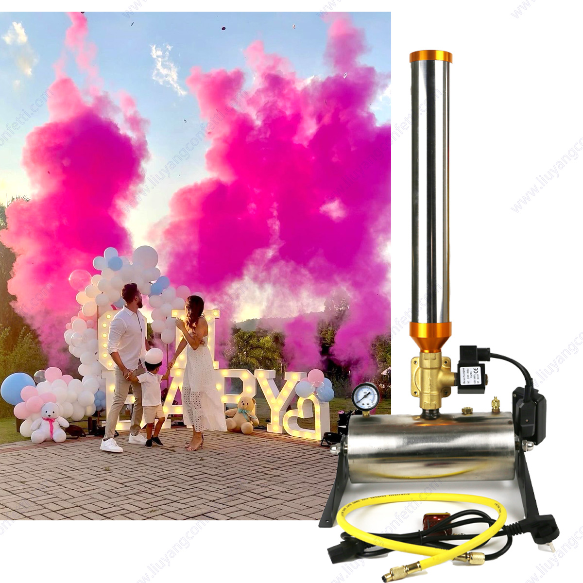 Máquina eléctrica de compresió - Confetti Cannon Tube reseña y precio