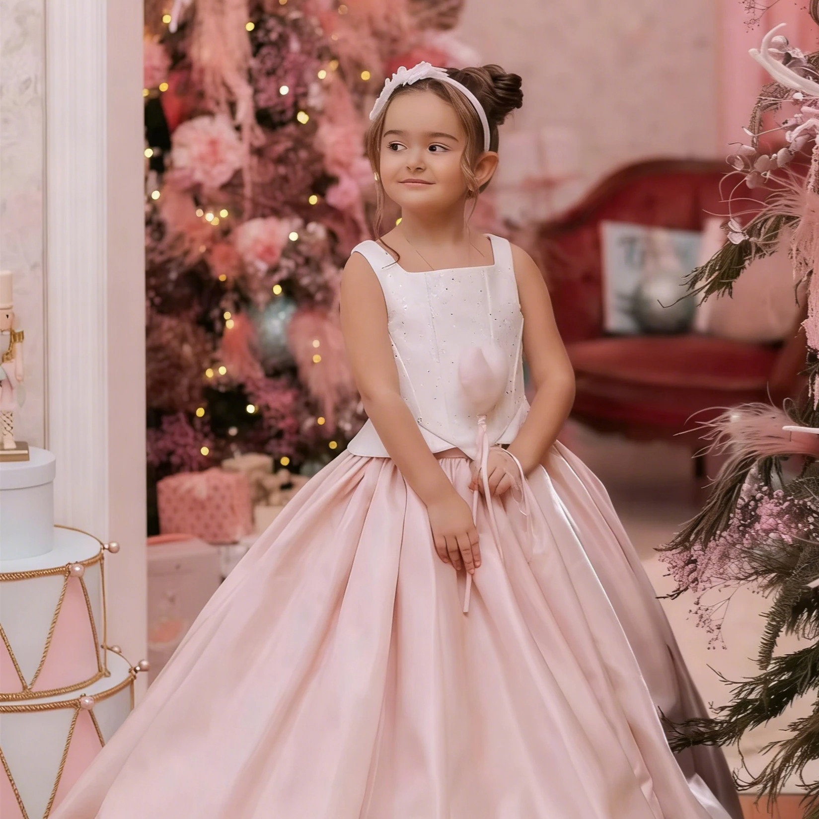 Vestido de niña de las flores  - Birthday Sash Glitter reseña y precio