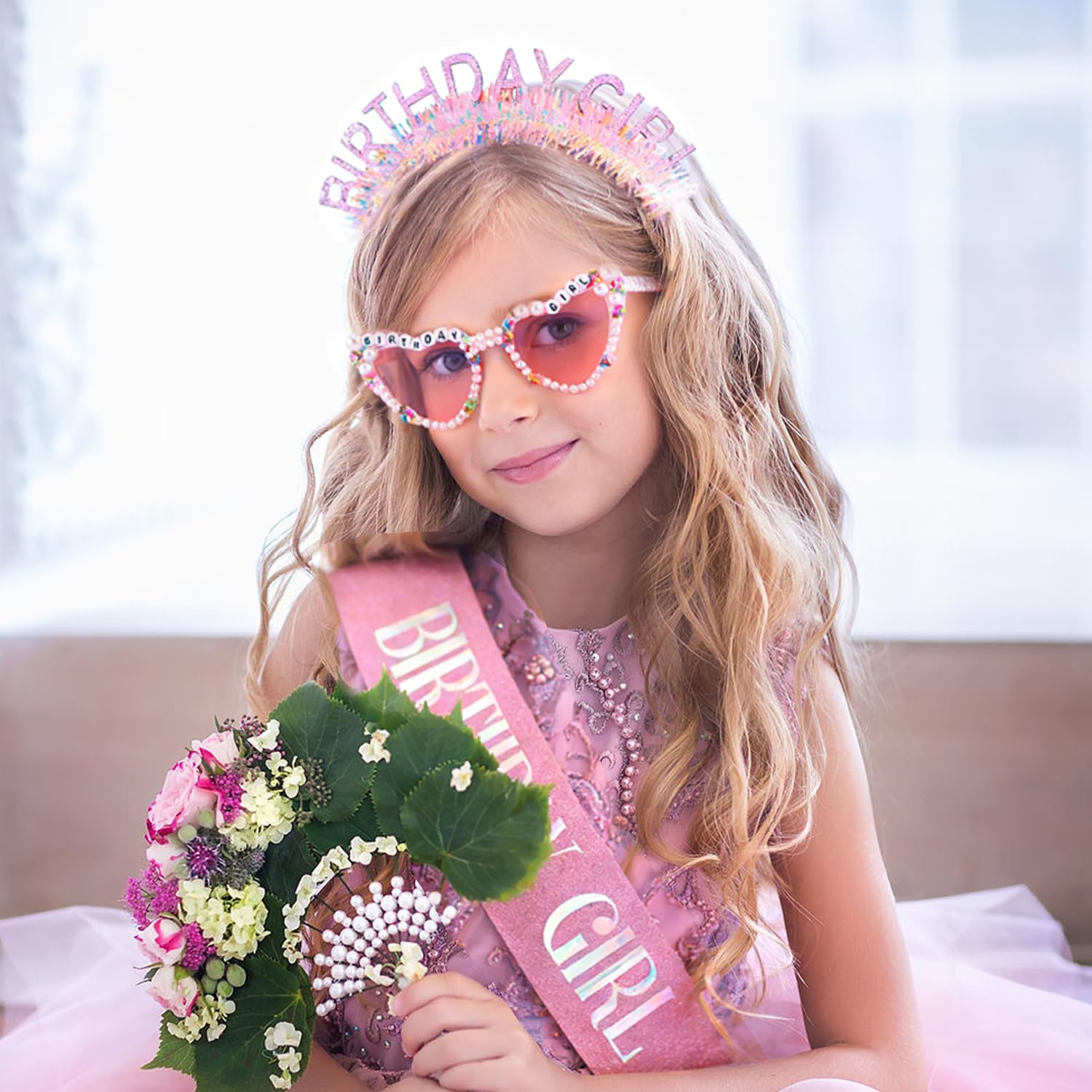 Set de Diadema, Banda y Gafas  - Birthday Sash Glitter reseña y precio